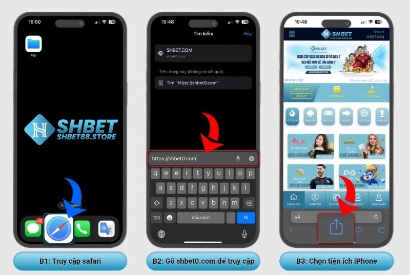 Thao tác tải app SHBET88 cho hệ điều hành IOS  an toàn, bảo mật